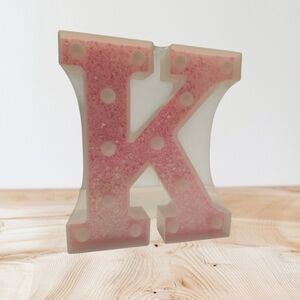 Pink Polka Dot Letter K Decor